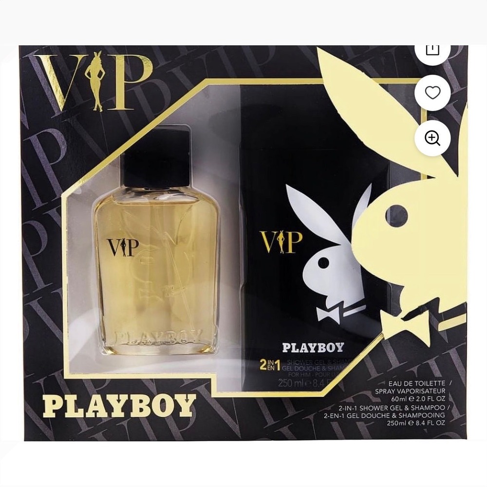 Playboy VIP For Him 2 Piece Gift Set Eau De Toilette 2.0oz and Shower Gel 8.4oz